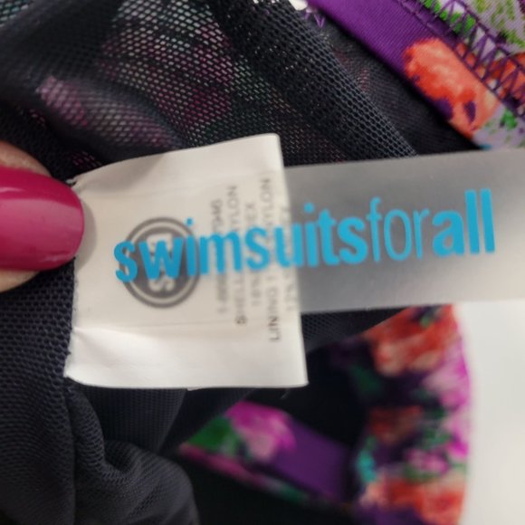 Swimsuits For All Floral Smocked Top - Purple and Pink - Picture 9 of 16
